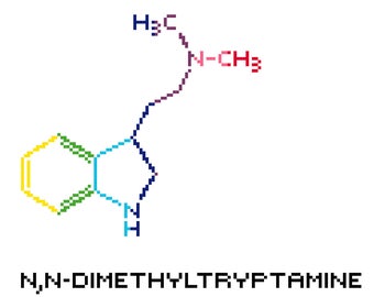 DMT molecule - PDF cross stitch pattern - 2 versions