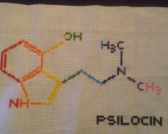 Psilocin Molecule - PDF Cross Stitch Pattern