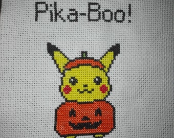 Pikachu in Halloween costumes - PDF cross stitch pattern