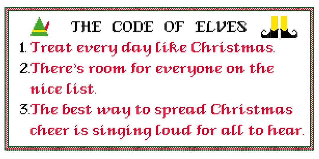 The Code of Elves PDF Christmas Cross Stitch Pattern - Etsy