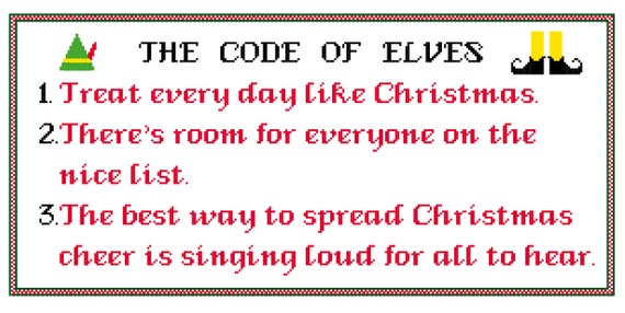 The Code of Elves PDF Christmas Cross Stitch Pattern | Etsy