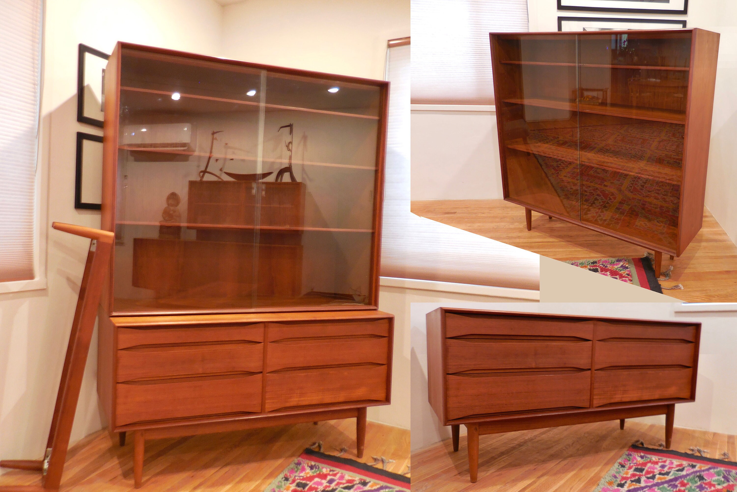 Johannes Aasbjerg Teak Sideboard Dresser And Bookcase Combo Etsy