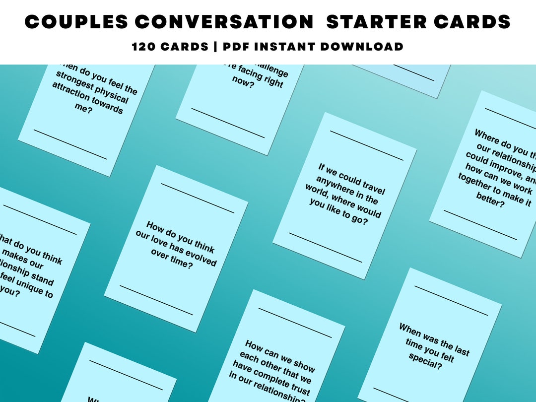 120 Conversation Starter Cards for Couples, Table Topics for Couples, Date Nights, Deep Couples