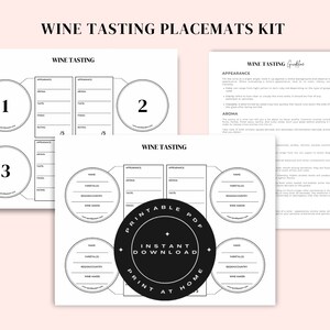 Wine Tasting | Wine Tasting Party | Wine Tasting Guide |  Wine Tasting Card | Blind Wine Tasting | Printable Wine Tasting Placemat