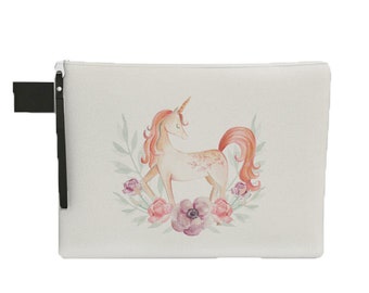 Laptop Sleeve with Zipper - Tablet Pouch - Unicorn Zipper Pouch - Zipper Carry All