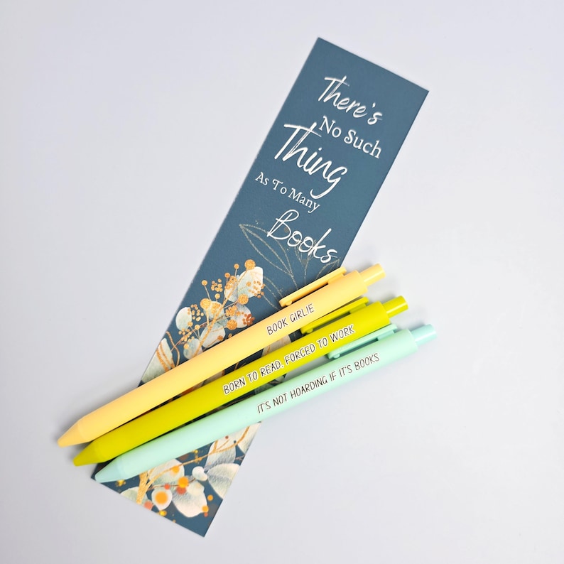 Book Lovers Pen Set - Annotations Pens - Booktrovert Gift - Booktok Born To Read Forced To Work image 2