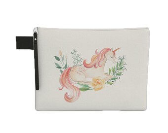 Zipper Carry All - Laptop Sleeve with Zipper - Tablet Pouch - Unicorn Zipper Pouch