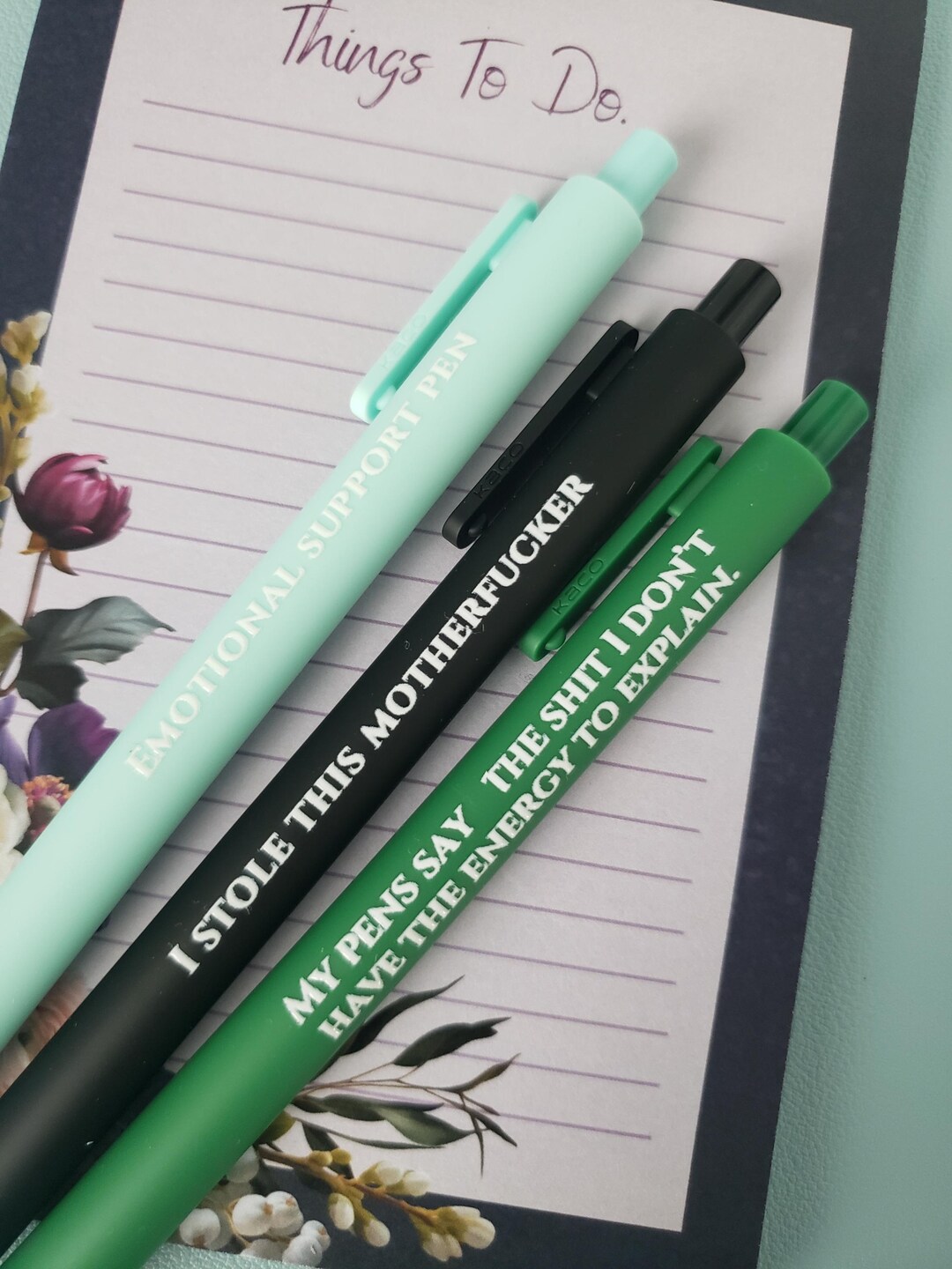Sentimental Pen Pen Collector Snarky Pen Set – “emotional Support Pen,” – Funny Gift ...