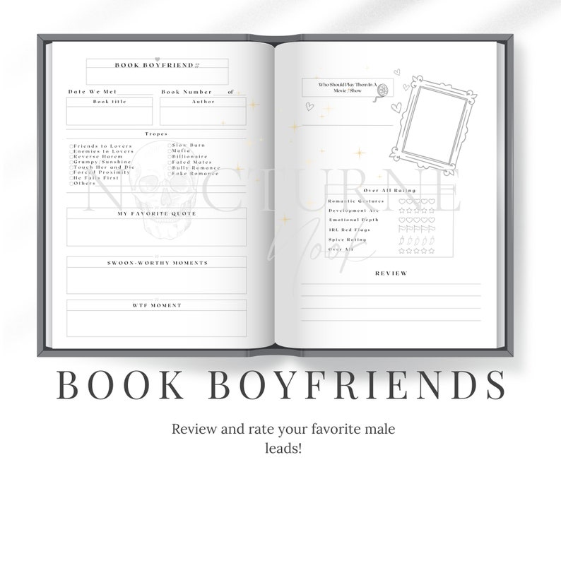 Book Boyfriends - A Character Review Book for Romance Readers - Gift Booktok Romance Readers - Gift for Smut Readers image 3