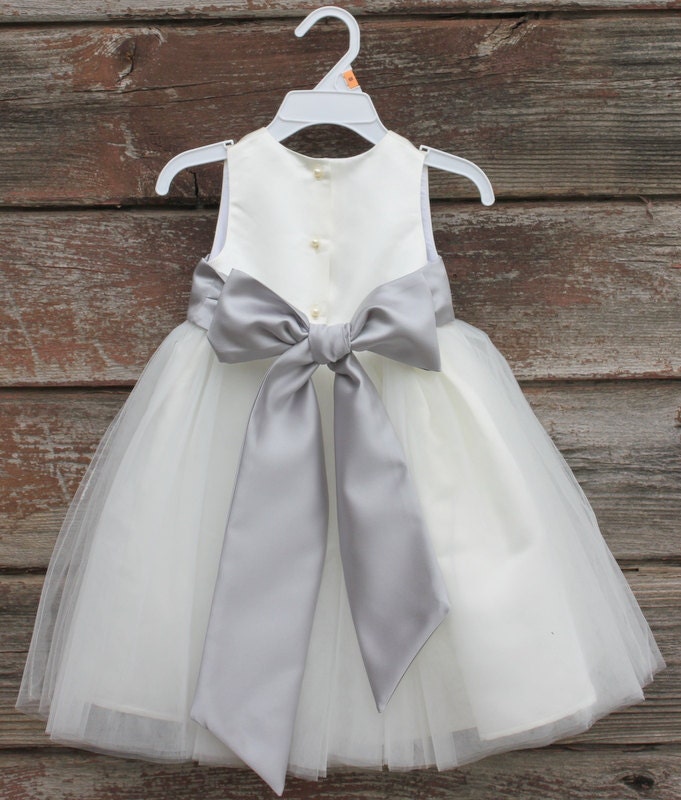 silver childrens bridesmaid dresses Chiffon Junior Bridesmaid Dress with Cap Sleeves