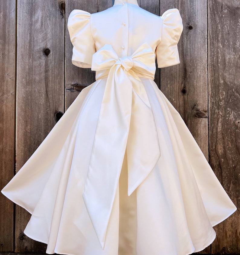 Satin Sash Bow Flower Girl Dress (Ivory Dress) - AS411 Kids Dream main image 0