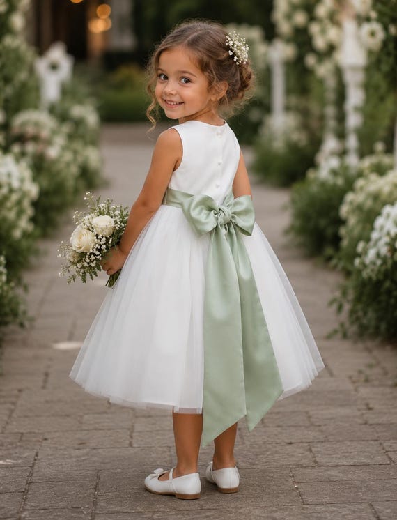 tea length tulle flower girl dress Adorable Whether shes a junior bridesmaid or attending a first communion Flower Girl Dress, Blush Flower