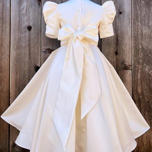 Ivory Lace Flower Girl Dress - Wedding Party Holiday Bridesmaid Birthday Tulle Lace Ivory Flower Girl Dress, Sage color sash