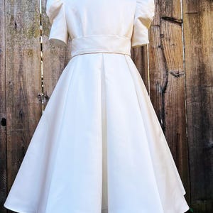 Ivory Lace Flower Girl Dress - Wedding Party Holiday Bridesmaid Birthday Tulle Lace Ivory Flower Girl Dress, Sage color sash