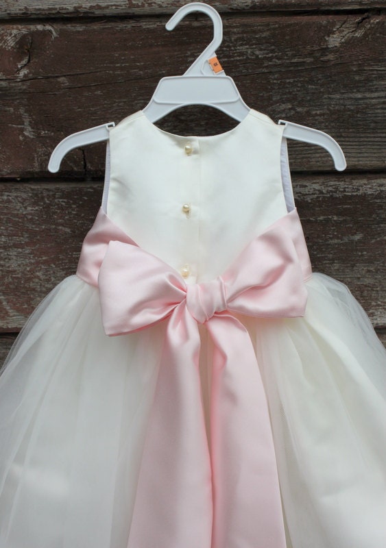 Sash Flower Petal Ivory Flower Girl Dress 2of2 by AS160B Kids Dream - Girl Formal Dresses