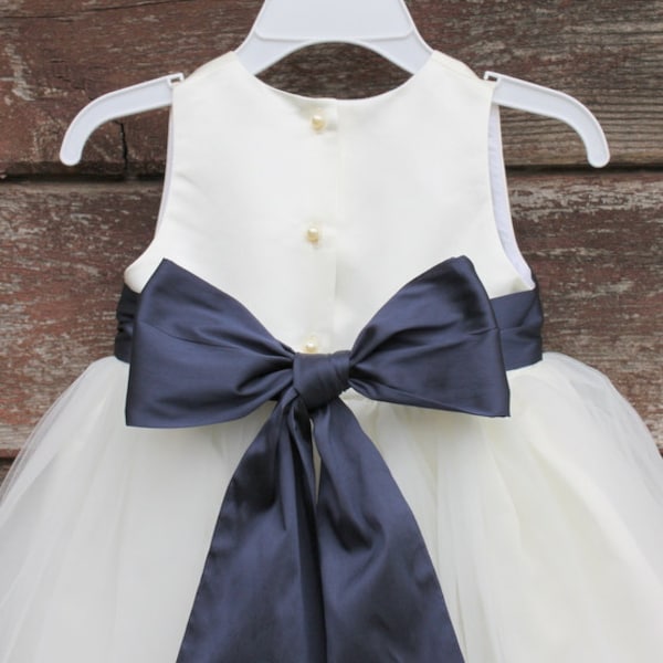 Navy Flower Girl Dress Etsy