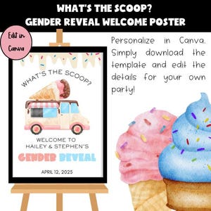 What&#39;s the Scoop? Gender Reveal Welcome Sign