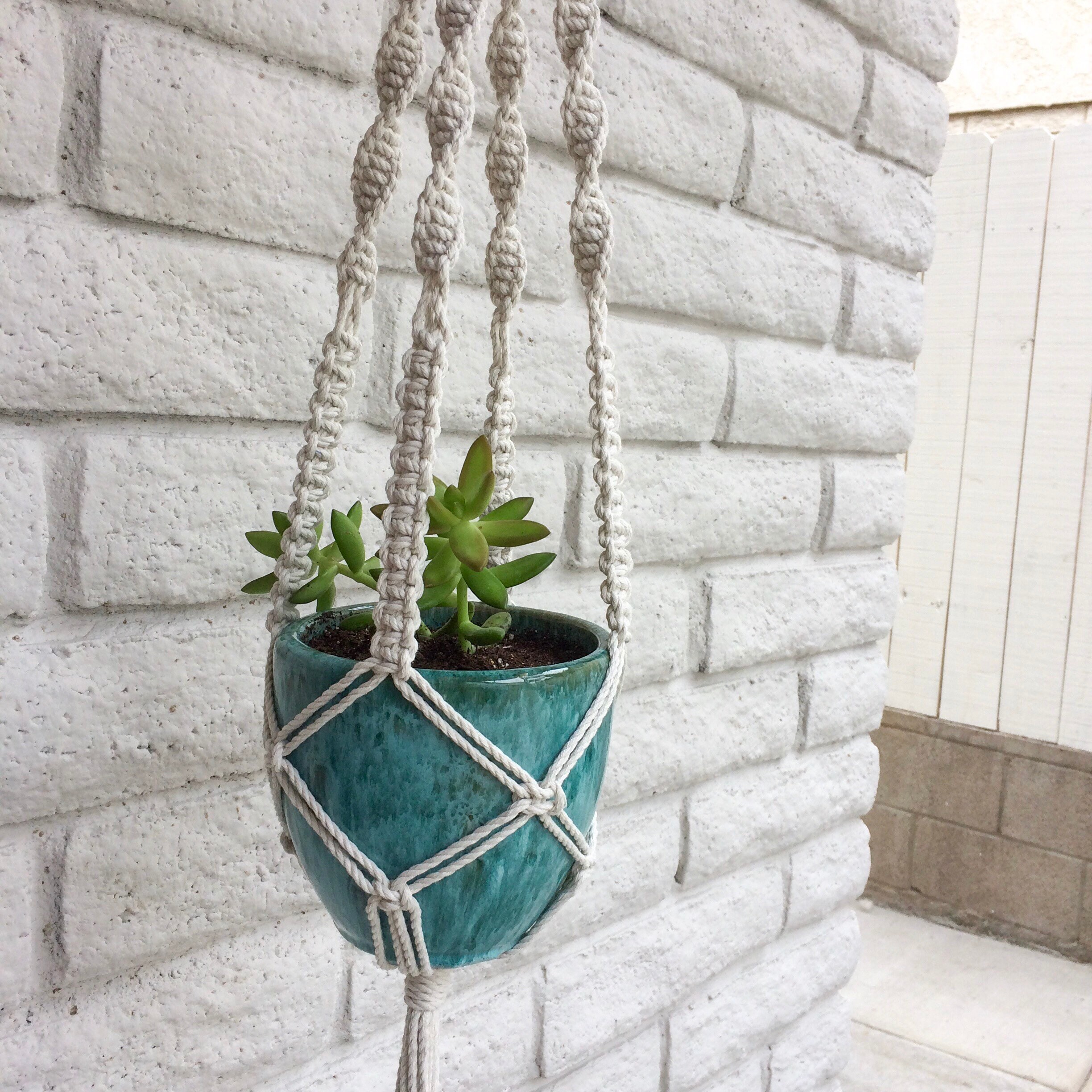 Macrame Plant Hanger Interior o Exterior 100 Algodón Etsy