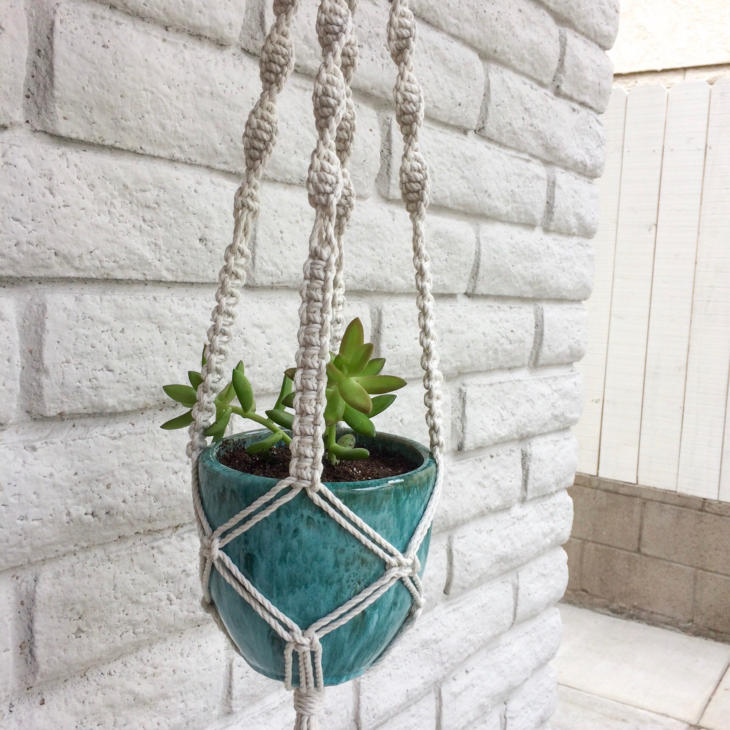 Macrame Plant Hanger Interior o Exterior 100 Algodón Etsy