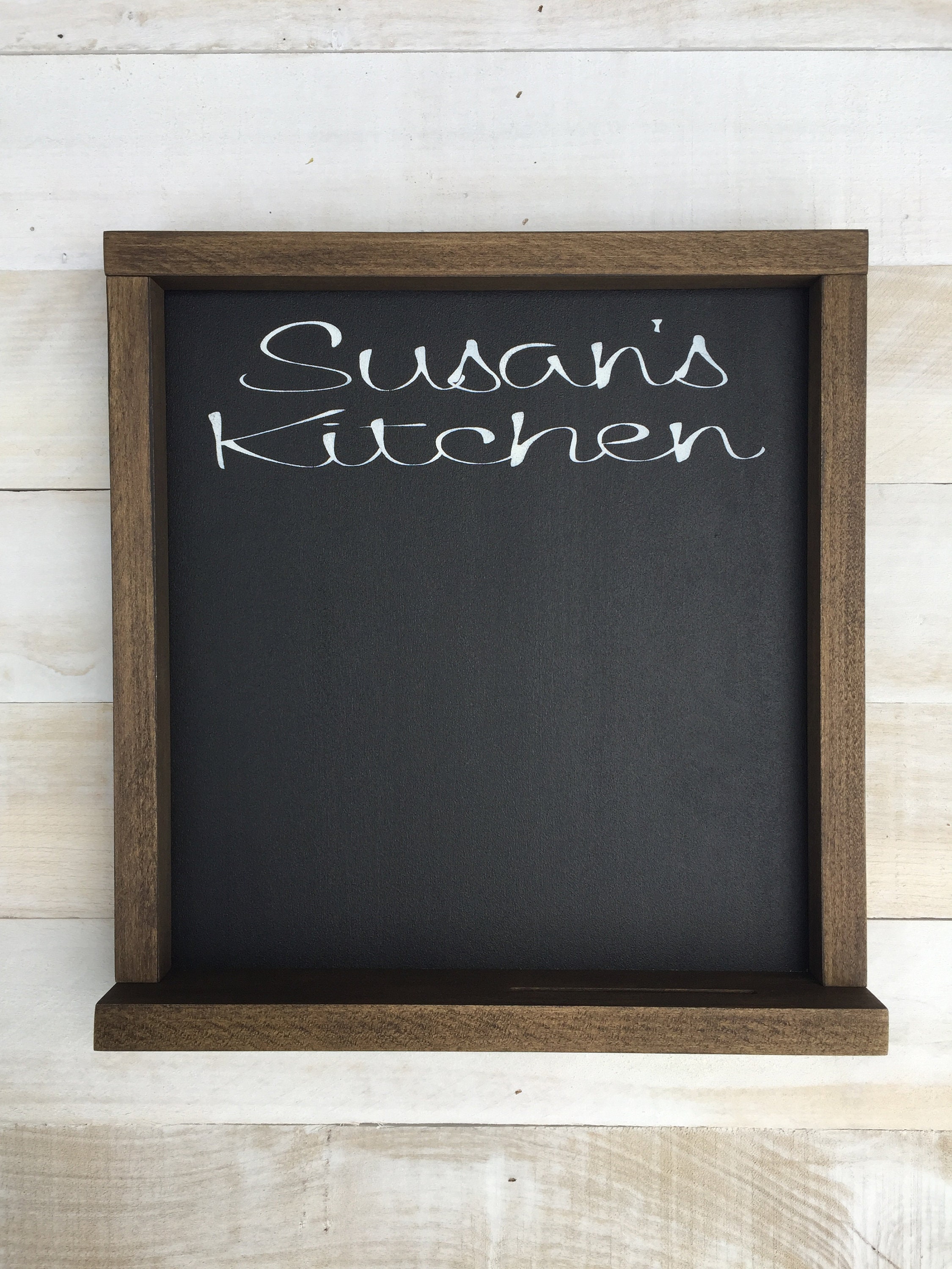 Personalized Framed Kitchen Chalkboard With Chalk Etsy
