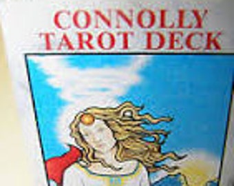 Extremely Hard to Find. Great Conditon Vintage Version Used Connolly Tarot Deck and Revised Tarot Book and Tarot bag.