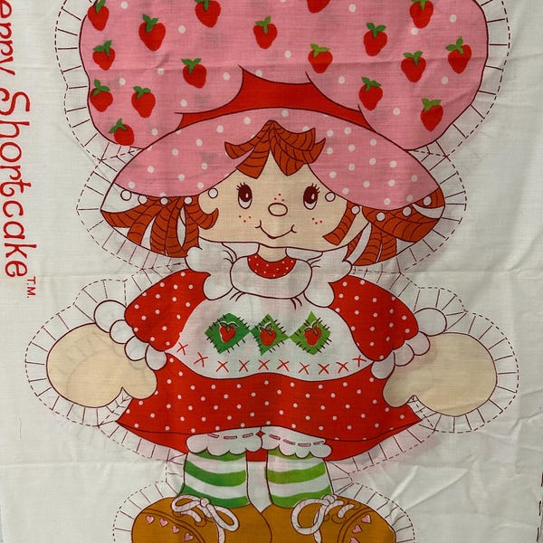 Vintage 1980 Strawberry Shortcake Cut & Sew Doll Panel – Springs Mills #5728 – Uncut – Excellent Condition