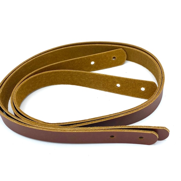 Purse Straps Brown Leather 30 inch pre-punched set of two