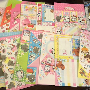 Conjunto de folhas de memorando grande de origami ~ Papelaria Kawaii