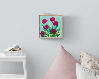 Large 3D Floral Abstract Painting,  Flowers Painting, Home Decor, Textured Art, Valentine's Day Gift, Hand Painted Flowers, Living Room Art