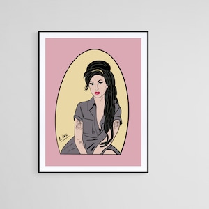Amy Winehouse Poster,  Amywinehouse Art Print, Music Poster, Amy Winehouse Illustration, Music Fans, Amy Winehouse Art Print,Living Room Art
