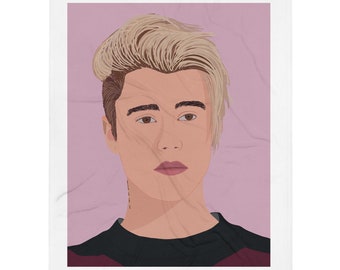Justin Bieber Throw Blanket, Justin Bieber Lover Gift,  Believer Gift, Pop Music Lover, Yummy Yummy, Justin Bieber Gift, Throw Blanket