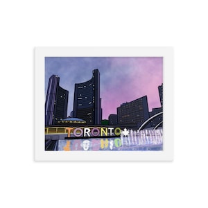 Toronto  Nathan Phillips Square Art Print, Toronto Landmark, Toronto Sign Poster, Art Print Giclée, Living Room Art, Valentines Day Gift