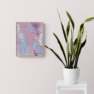 Large 3D Calming Pastel Pink, Gift for Mother&#39;s Day, Living Room Wall Art, Lilac Cotton Candy Painting, Living Room Painting, Teal Art