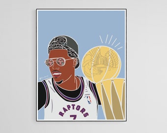 Kyle Lowry Art Print,  Kyle Lowry Poster, Kyle Lowry Illustration,  Toronto Raptors Print, Toronto Raptors Fans, NBA Art, Kids Room, The6Art