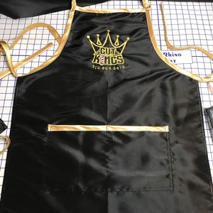 Custom Barber Apron, Salon Apron, are sold as is with no embroidery - CUSTOM DESIGN is extra - let us know so we can give you a quote.