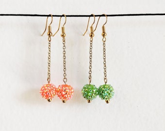 Tiny Disco Beaded Earrings / Retro Style / 90s Fashion / 70s Accessories / Lightweight / Handmade Earrings / Colorful / Sparkle & Shine