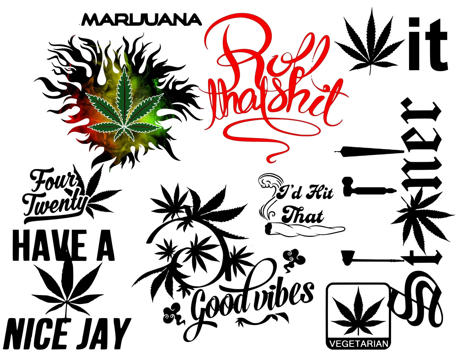 Marijuana Sublimation Print and Cut SVG Bundle Weed svg | Etsy