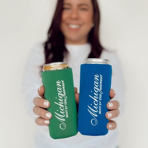Michigan Best in the Midwest Slim Can Coozie