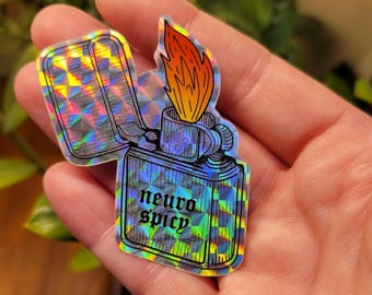 Neuro spicy sticker. Neurodivergent sticker. ADHD. Autism. AuDHD. Lighter sticker.  Neurodiversity