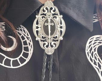 Sword Bolo Tie. Neck Tie. Gothic western bolo tie.