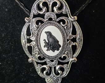Crow Bolo Tie. Neck Tie. Gothic western bolo tie.