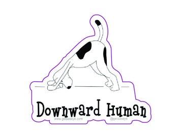 Downward Human- 3&quot; Die Cut Vinyl Sticker, Waterproof, Weatherproof, Durable