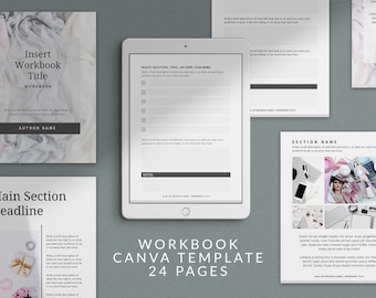 SILVER - Canva Workbook Template with Worksheets, Checklists, and Resource Pages for Bloggers and Online Course Creators.