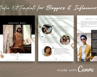 JUNIPER - Canva Media Kit Template for Bloggers and Influencers.