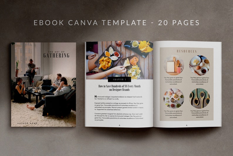 GATHERING Canva eBook Template for Bloggers and Course Creators for Designing Info Products and Lead Magnets. image 1