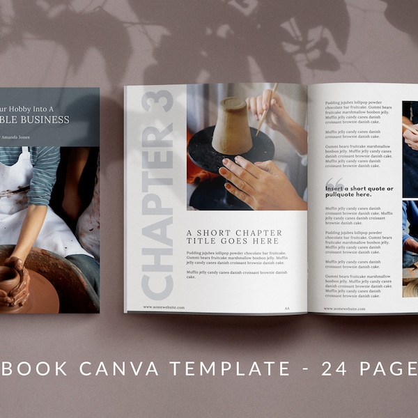 MAKER - Canva eBook Template for Bloggers and Course Creators for Designing Info Products and Lead Magnets.