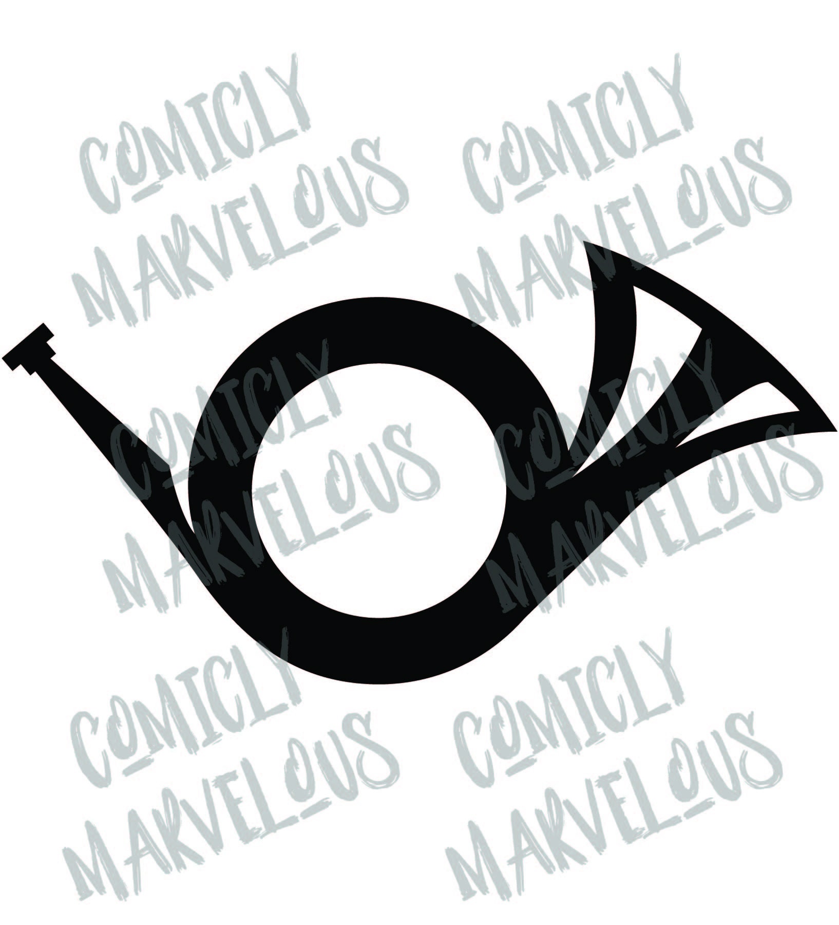 Simple French Horn Logo Vector Digital Download Svg Png Etsy