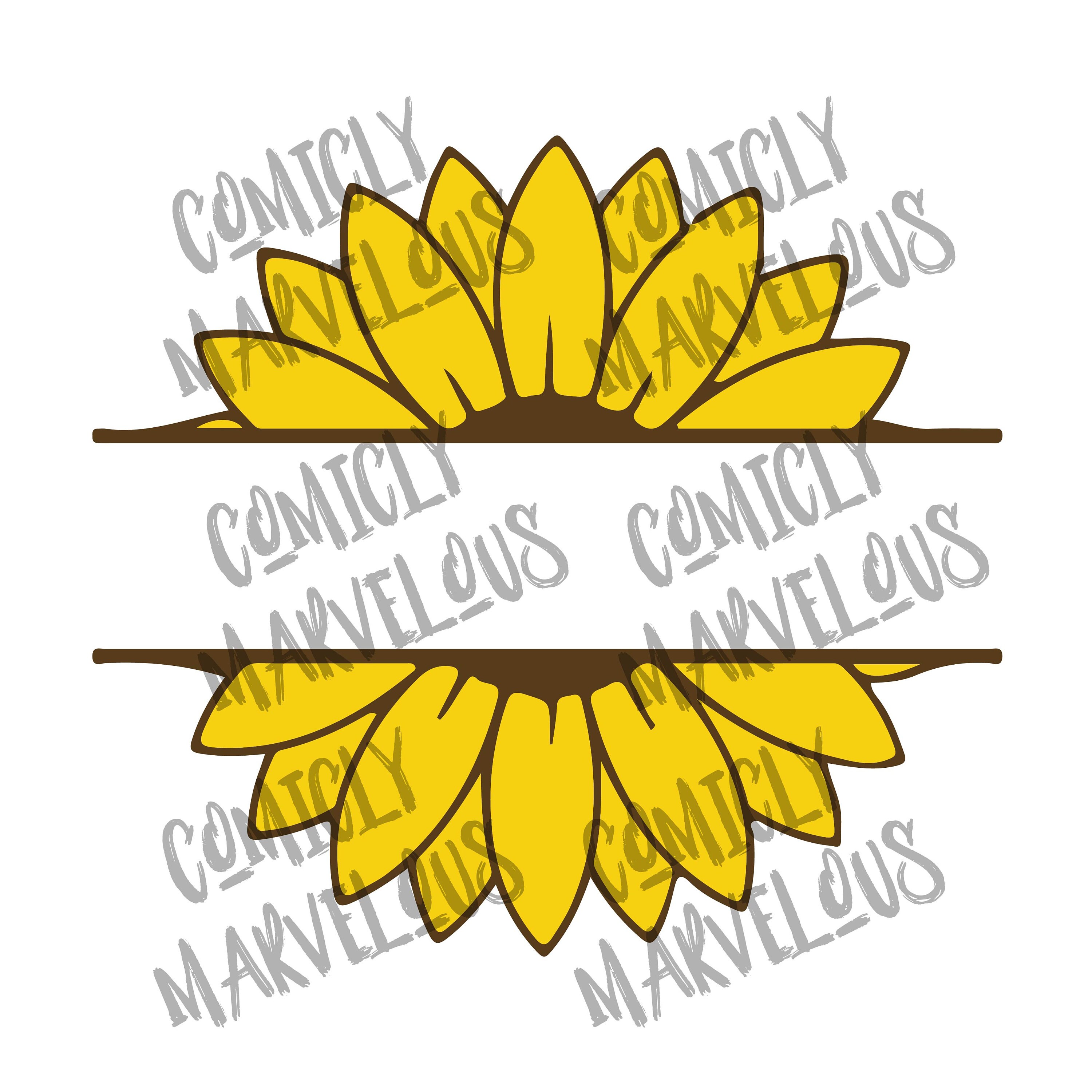 Color Sunflower Banner Outline Vector Clip Art Digital Etsy UK