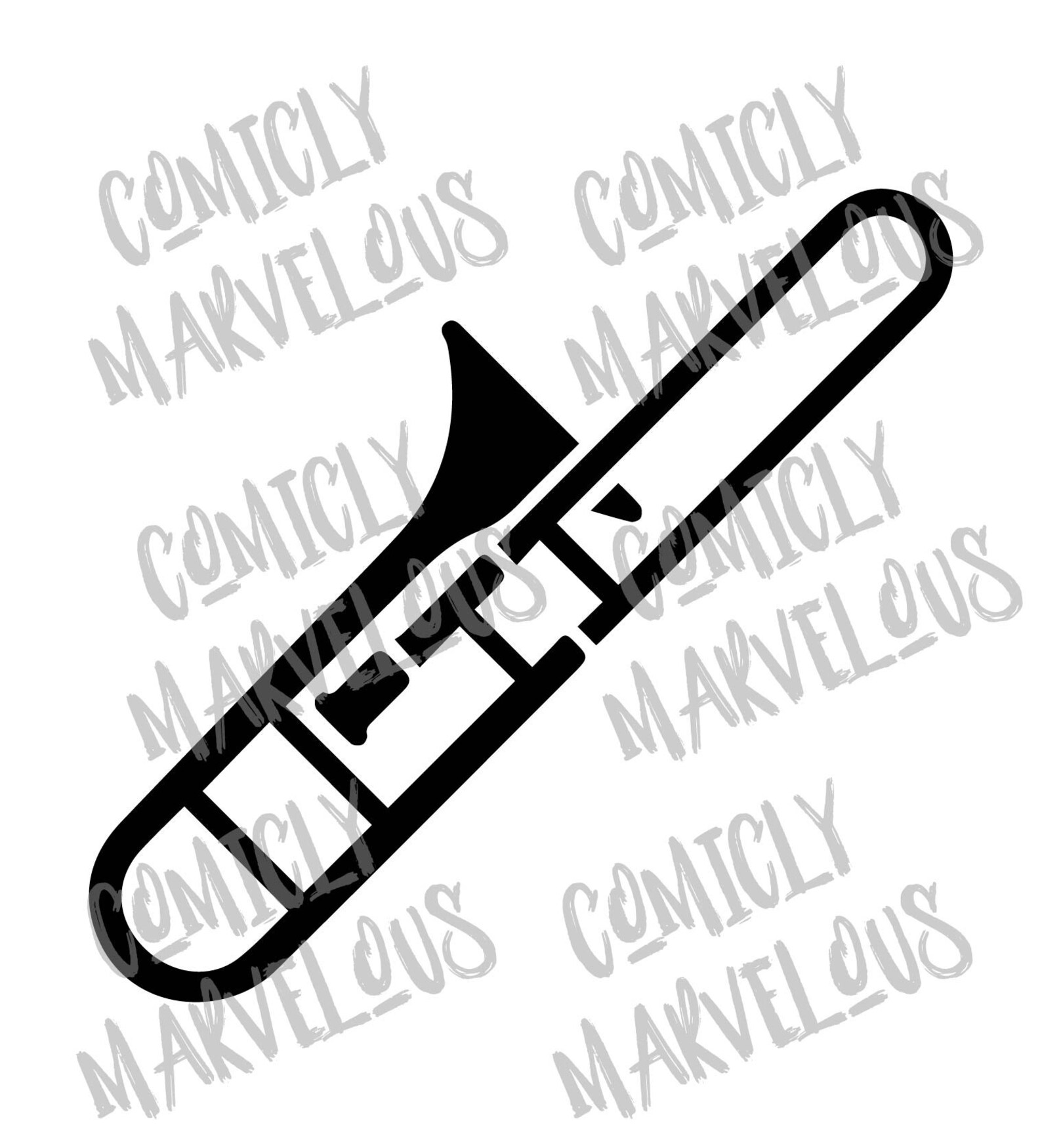Simple Trombone Logo Vector Digital Download Svg Png Eps Etsy