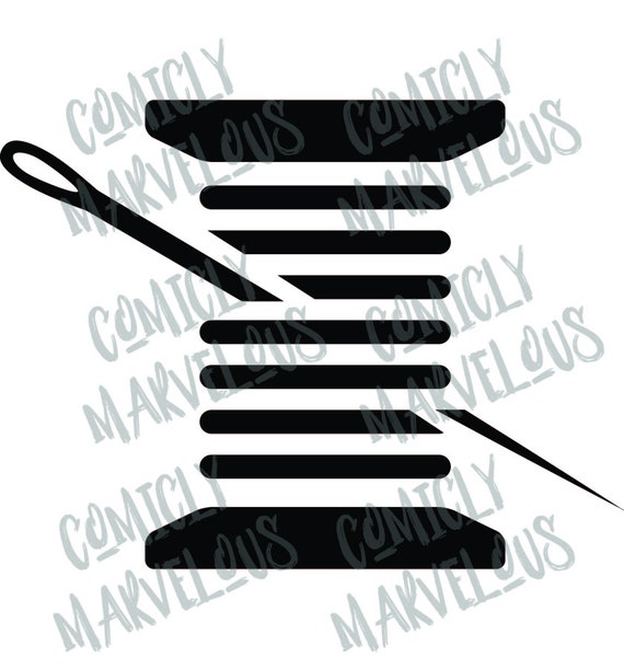 Sewing Thread Needle Logo Vector Digital Download Svg Png Etsy